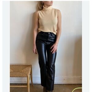 Agolde Recycled Leather Fitted 90's in Detox Black